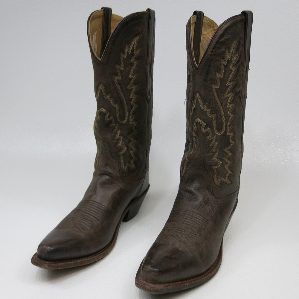 Old West LF1534 Antique Brown Leather Western Boots 7.5